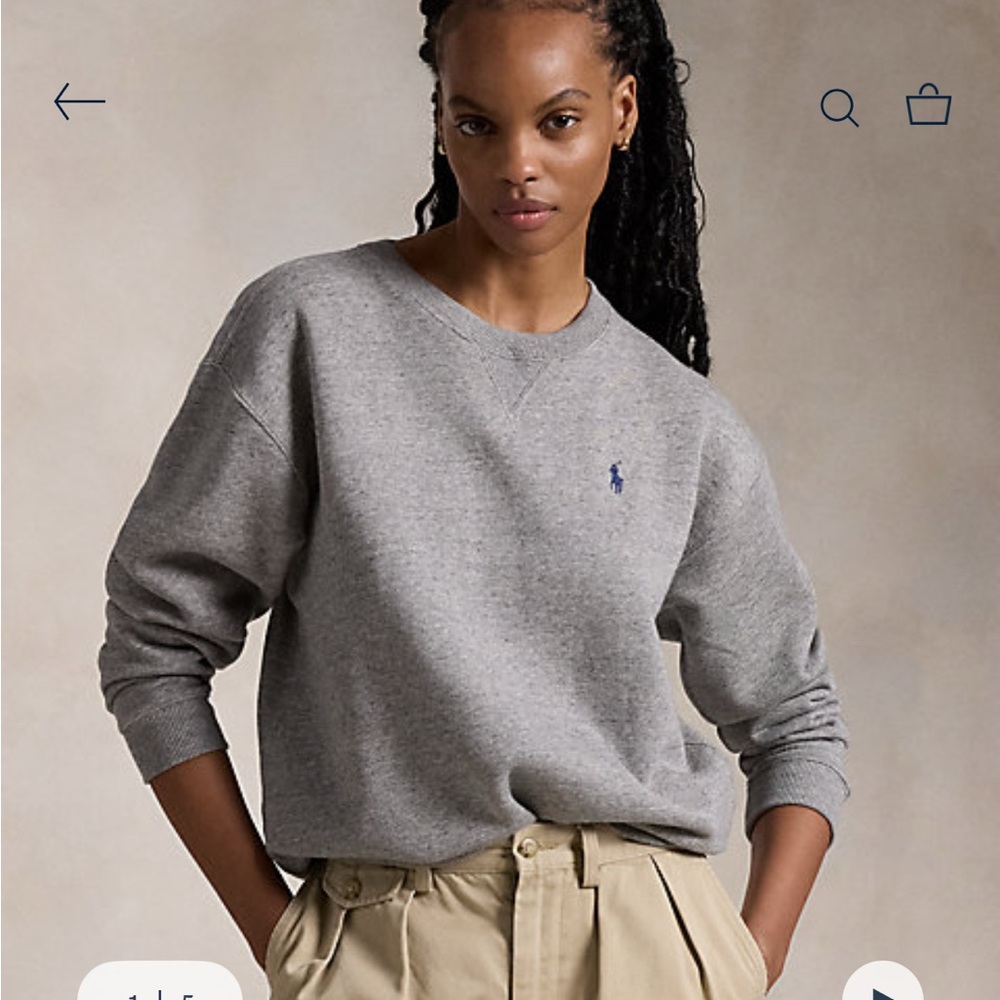Ralph Lauren Heather Gray Crewneck Sweatshirt
